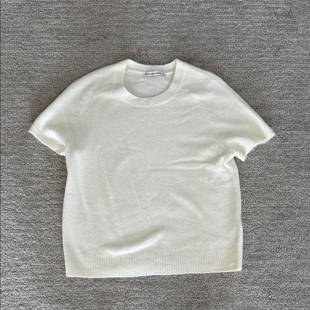 NWT A&F Skimming Crew Sweater Tee (Cream)